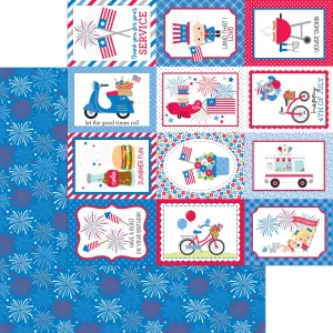 Doodlebug - Hometown USA Collection - 12x12 Single Sheets - Summer Celebration / 8539