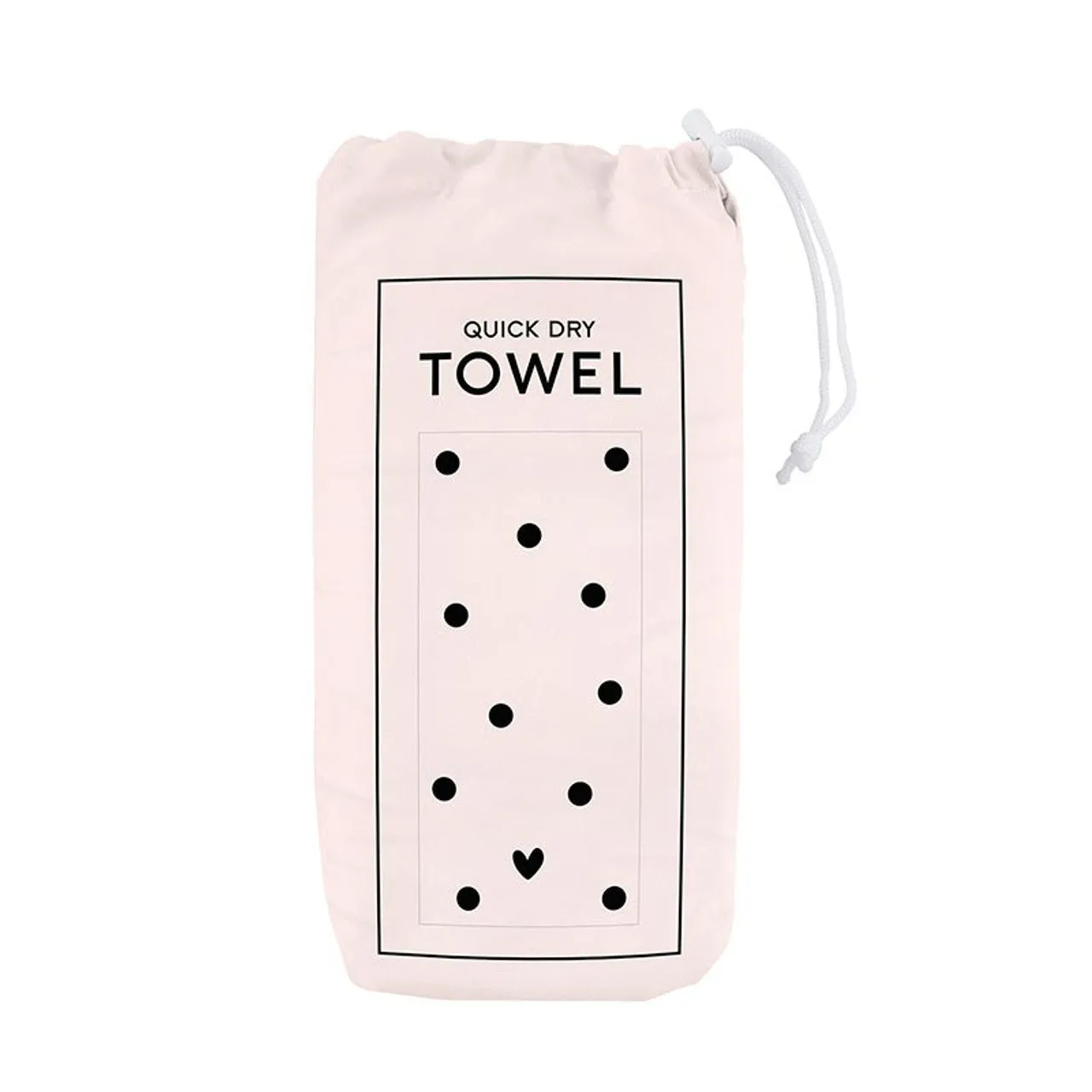 Dots and Heart Oversized Quick Dry Beach Towel | Ultra Absorbent | 35" x 78"
