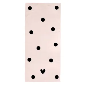 Dots and Heart Oversized Quick Dry Beach Towel | Ultra Absorbent | 35" x 78"