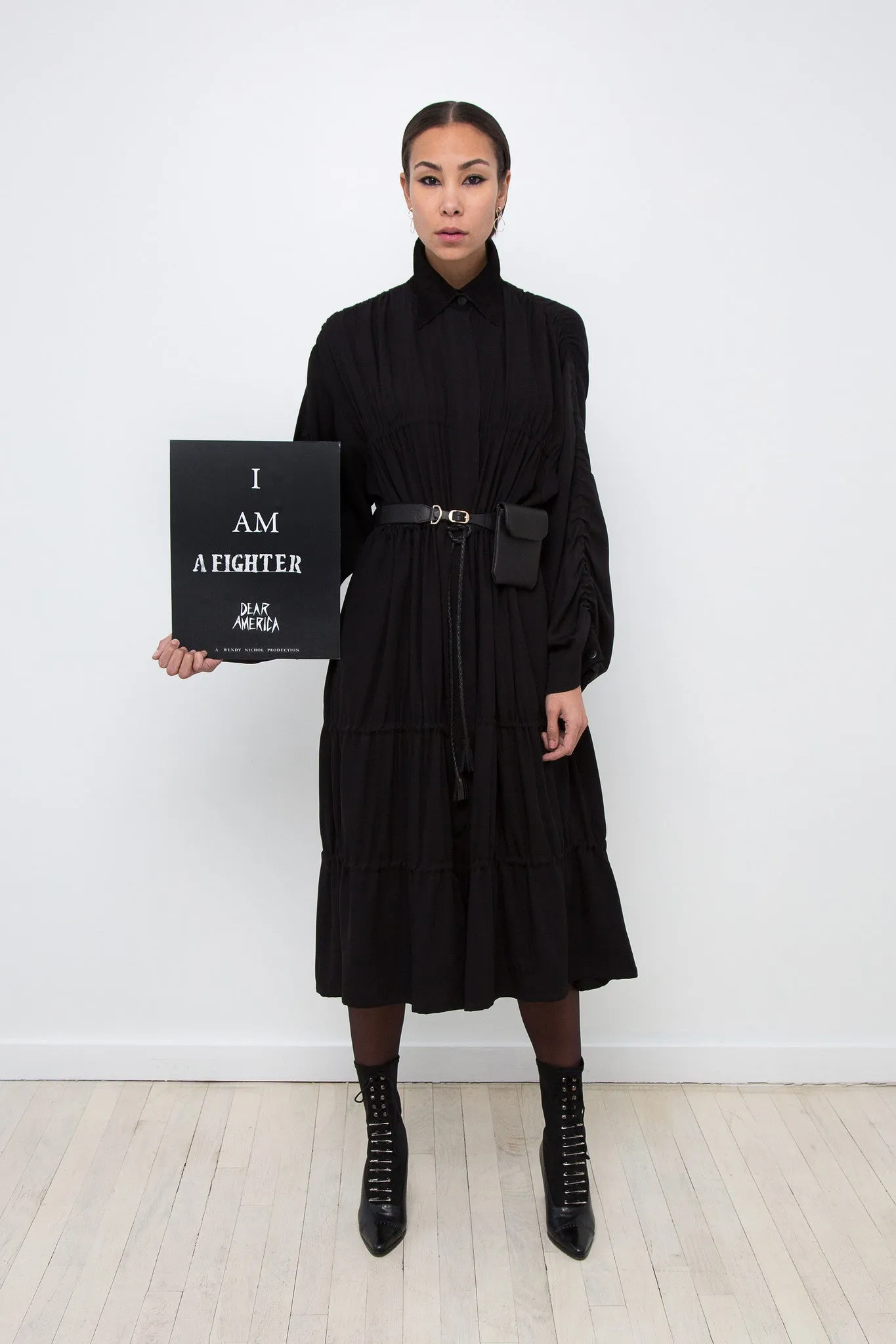 Drawstring Dress Coat