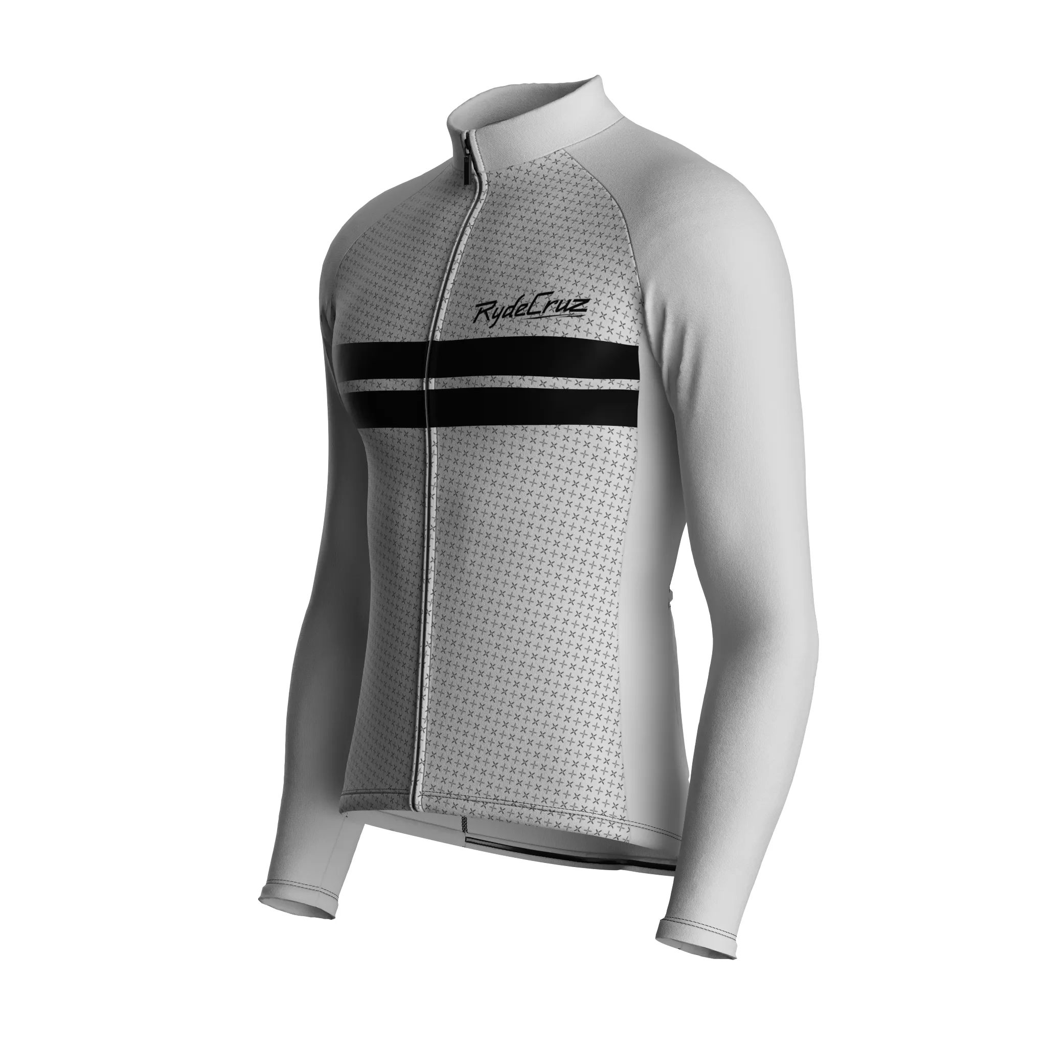 Dual Stripe Dynamics | Light Gray Male Long Sleeves Jersey