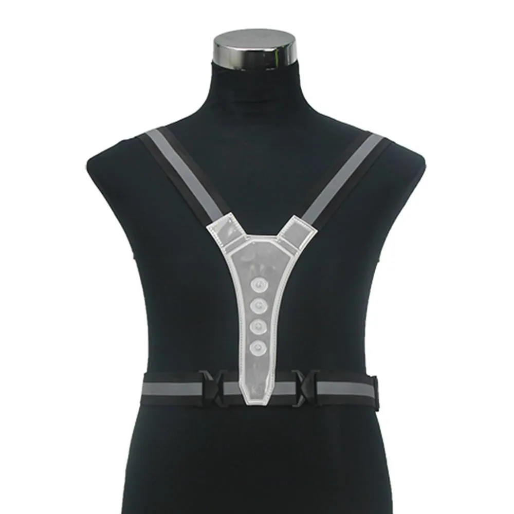 Elastic and elastic V-shaped 4LED light-emitting reflective vest