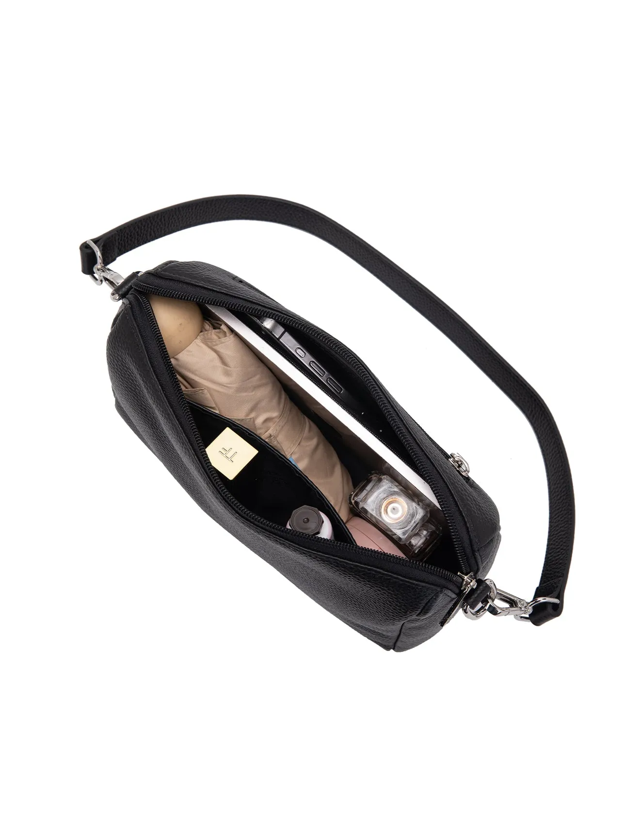ELLA LEATHER XBODY BAG- E1-0843-BLK- NEW IN