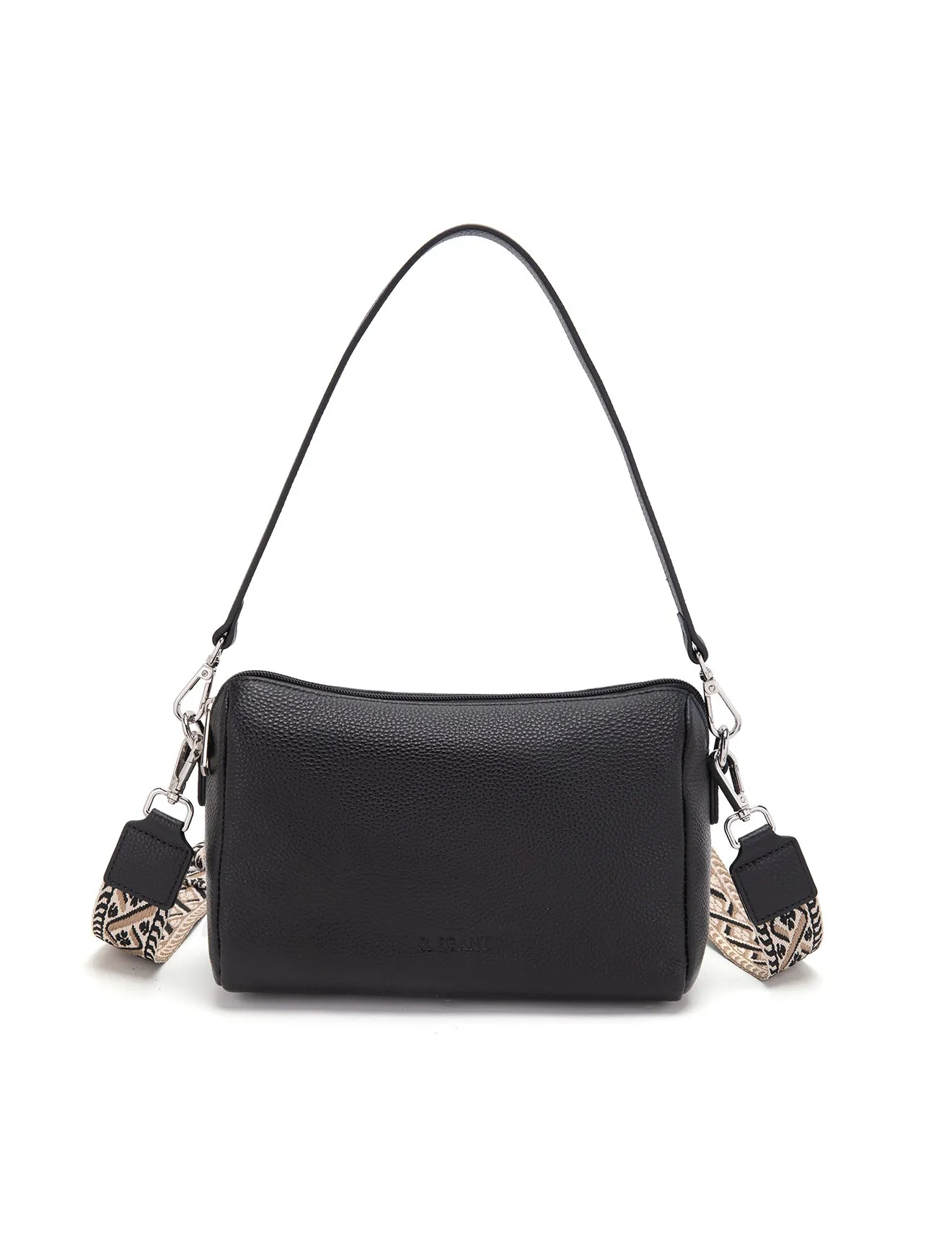 ELLA LEATHER XBODY BAG- E1-0843-BLK- NEW IN