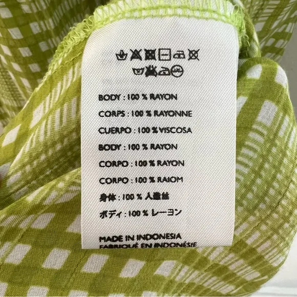 FAITHFULL THE BRAND- Imogen Mini Dress Djerra Check Lime Green Cocktail Summer