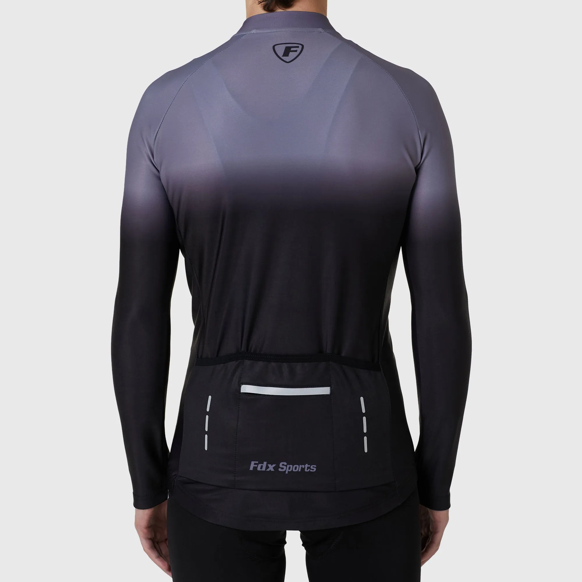 Fdx Duo Men's & Boy's Grey / Black Thermal Roubaix Long Sleeve Cycling Jersey
