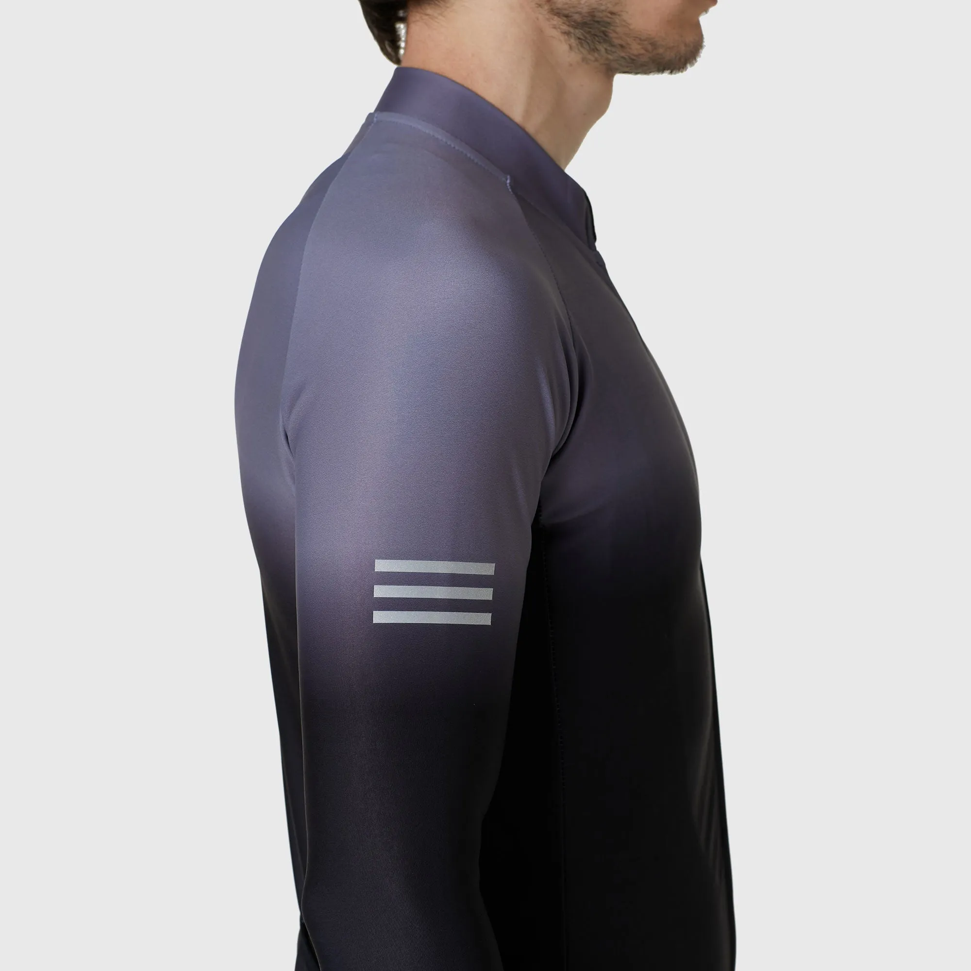 Fdx Duo Men's & Boy's Grey / Black Thermal Roubaix Long Sleeve Cycling Jersey
