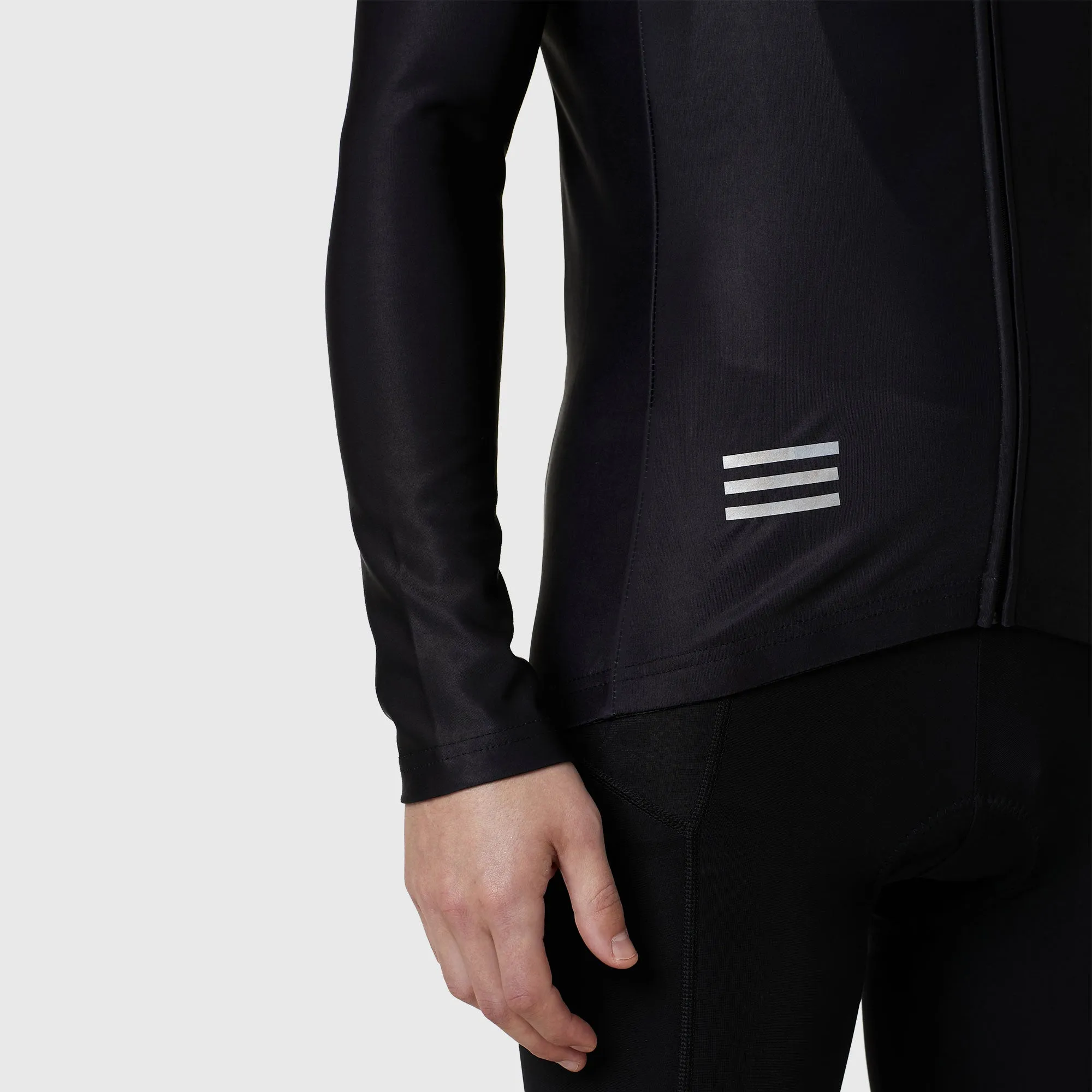 Fdx Duo Men's & Boy's Grey / Black Thermal Roubaix Long Sleeve Cycling Jersey