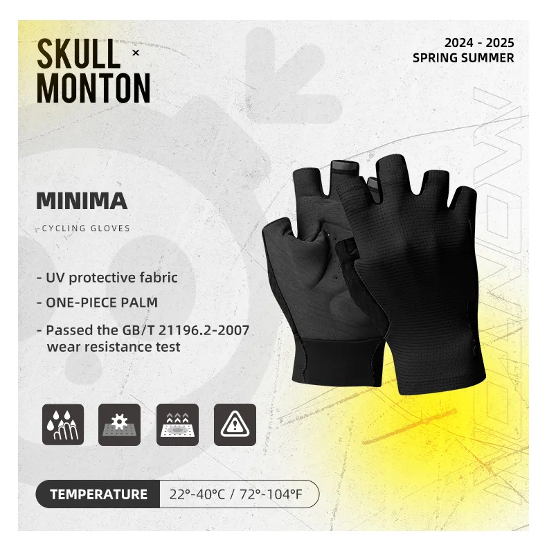FINGERLESS CYCLING GLOVES MINIMA BLACK