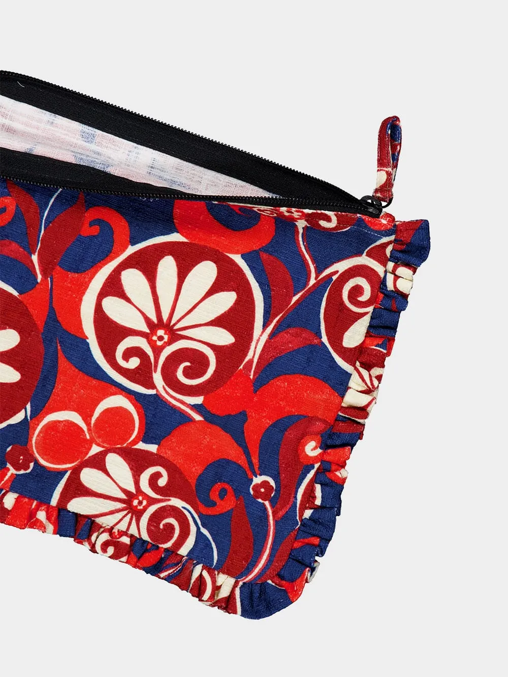 Floral-Print Hand Pochette Clutch Bag