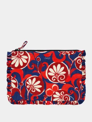Floral-Print Hand Pochette Clutch Bag