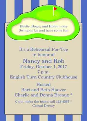 GOLF COURSE CUSTOM INVITATION