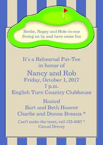 GOLF COURSE CUSTOM INVITATION