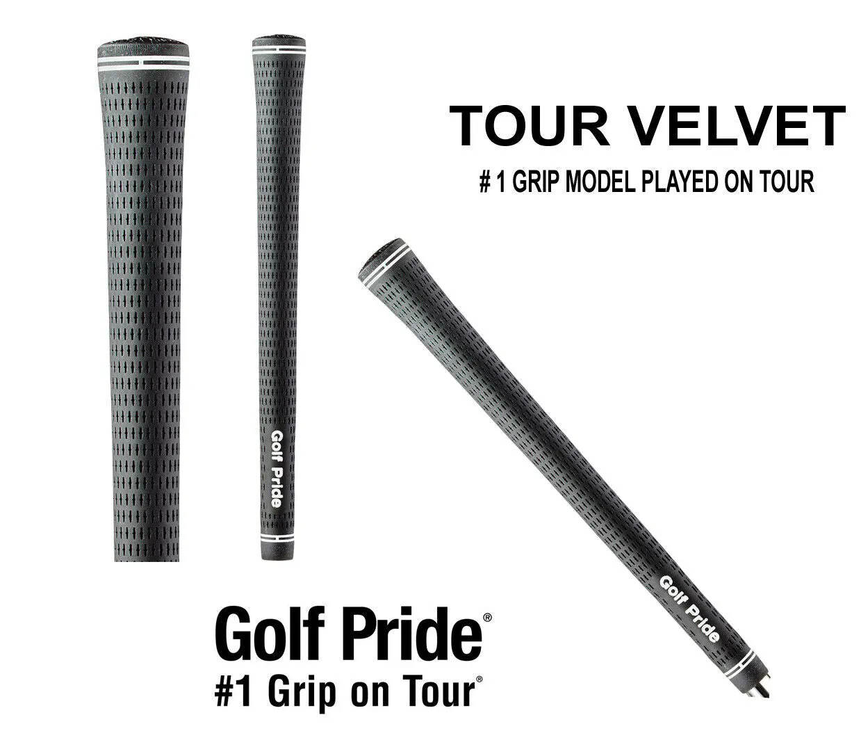 Golf Pride Tour Velvet Golf Grips - Standard, Mid & Jumbo Size