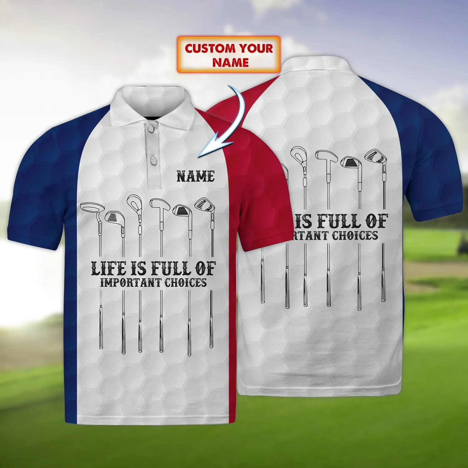 Golfer - Personalized Name 3D Polo Shirt 06 - CV98