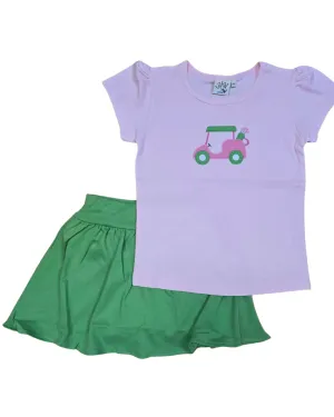 Green/Pink Golf Cart Skort Set