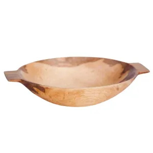 Hand Carved Wood Bowl with Handles