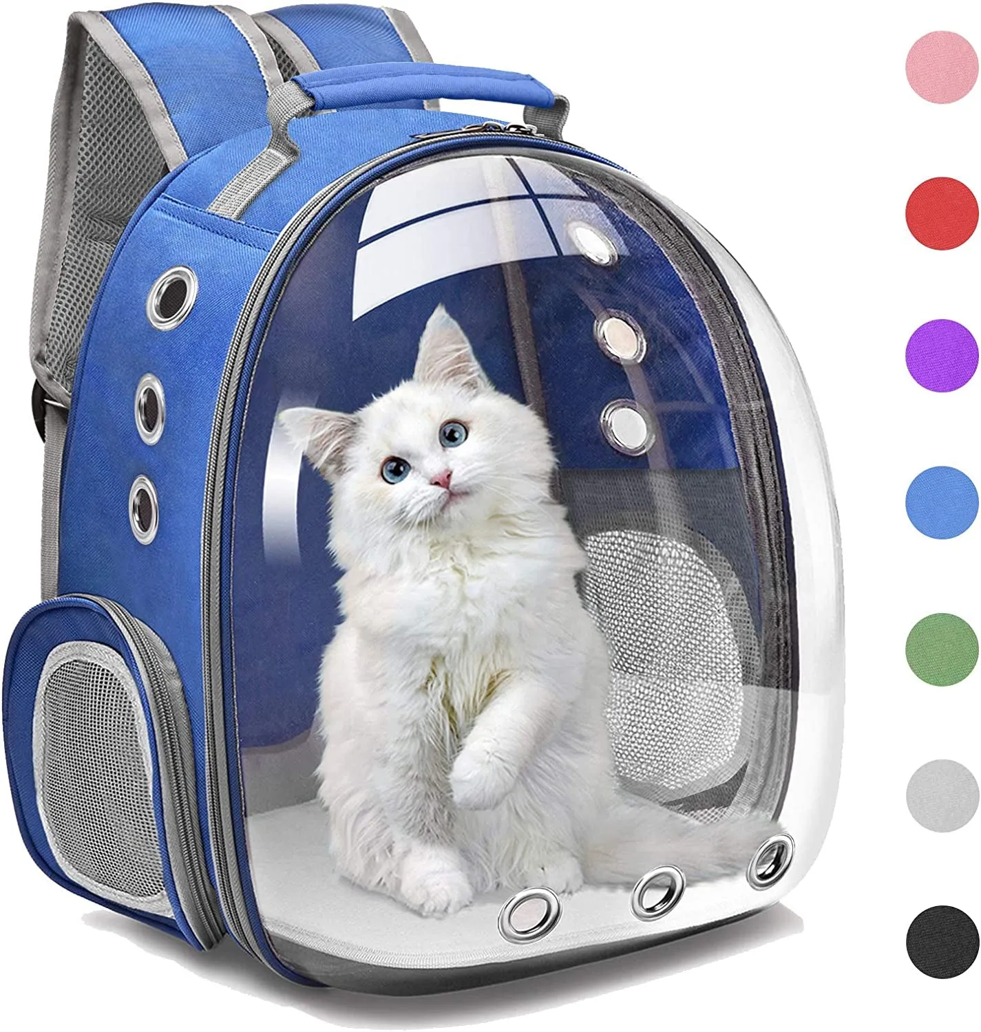 Henkelion Space Capsule Pet Backpack Carrier for Small to Medium Dogs and Cats, Airline Approved Hiking Bag - Grey