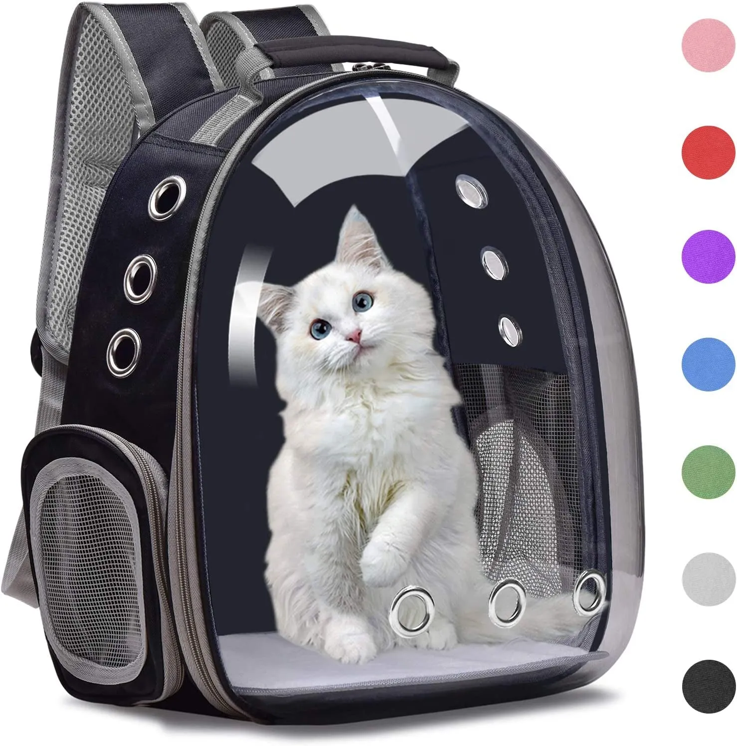 Henkelion Space Capsule Pet Backpack Carrier for Small to Medium Dogs and Cats, Airline Approved Hiking Bag - Grey