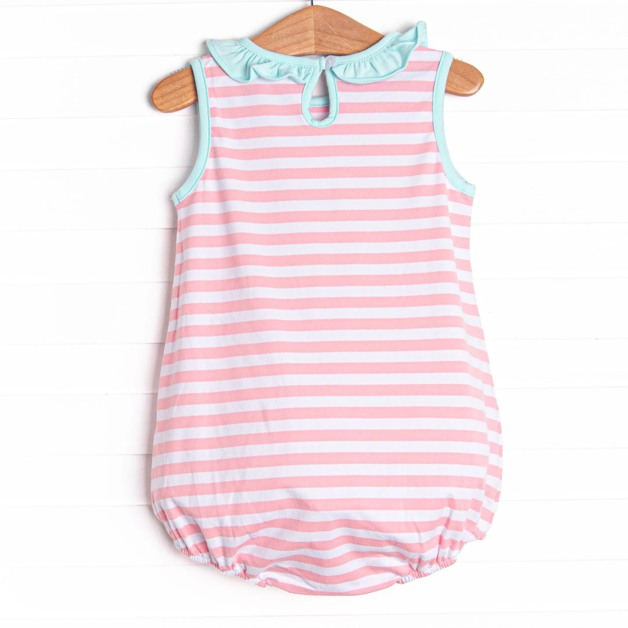 Hooray Fore Summer Applique Bubble, Pink Stripe