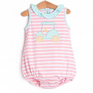 Hooray Fore Summer Applique Bubble, Pink Stripe