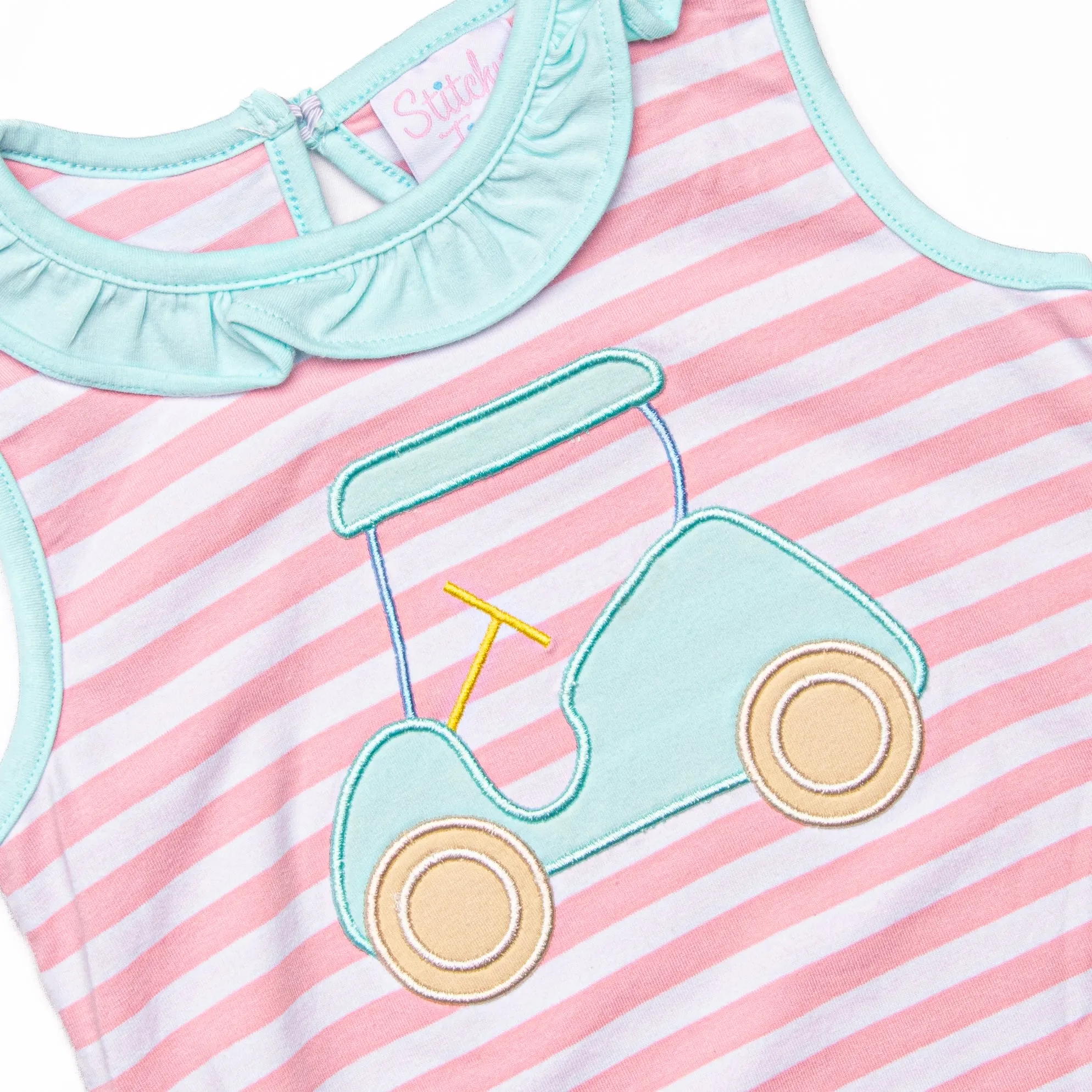 Hooray Fore Summer Applique Bubble, Pink Stripe