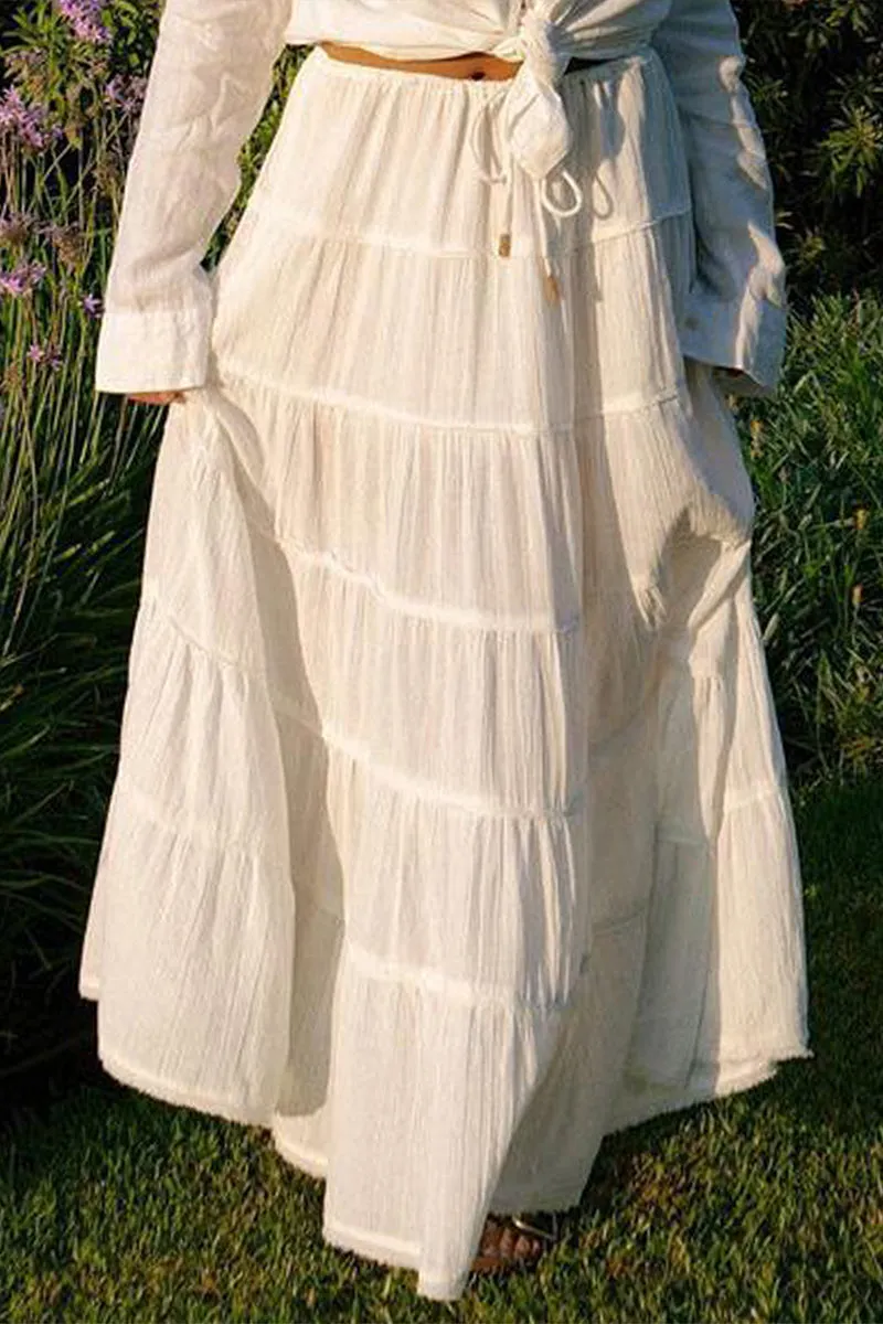 HQZ1216 Tiered Maxi Skirt