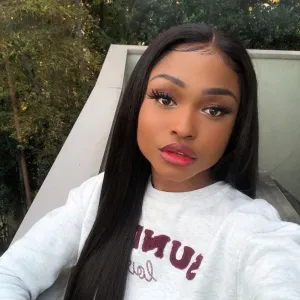 Human Hair Lace Front HD Transparent Lace Straight Wig