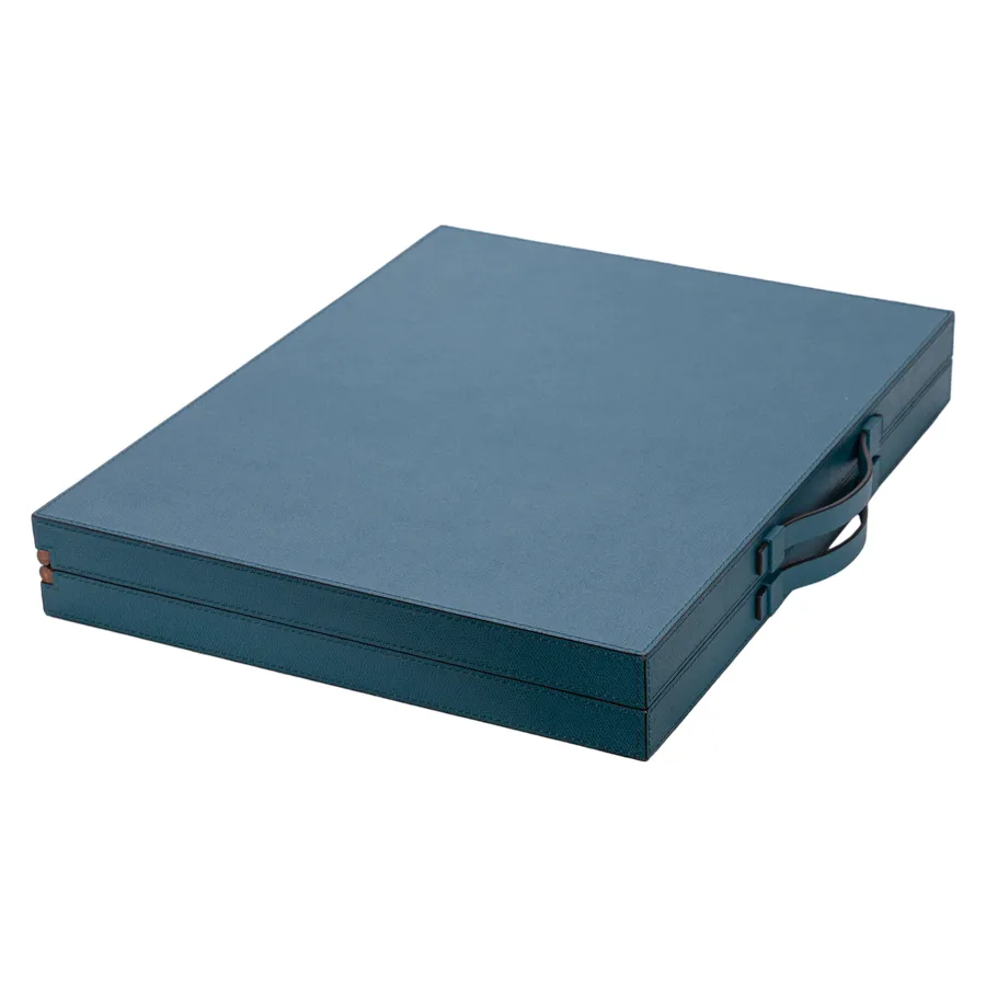 Italian Leather Backgammon Set by Giobagnara