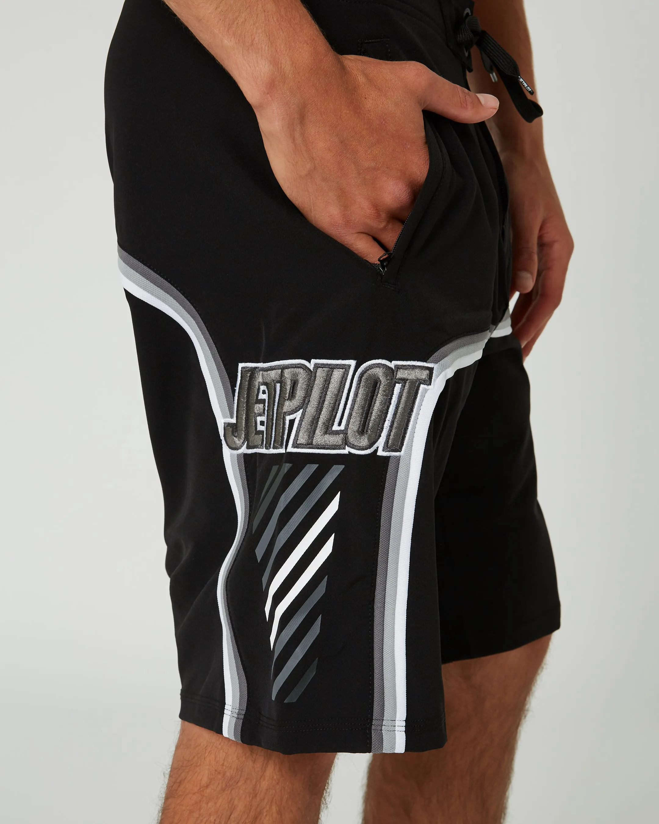 Jetpilot F4 Mens Boardshorts - Black/White