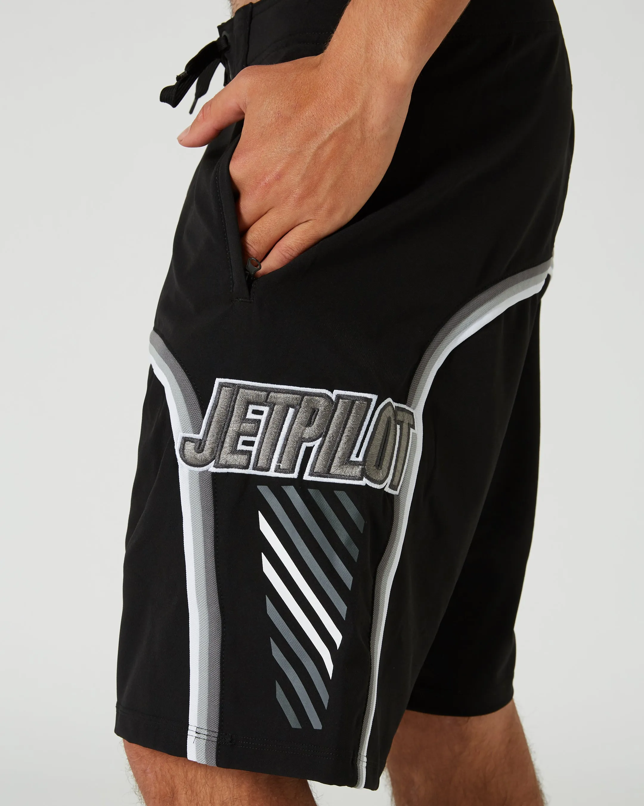 Jetpilot F4 Mens Boardshorts - Black/White