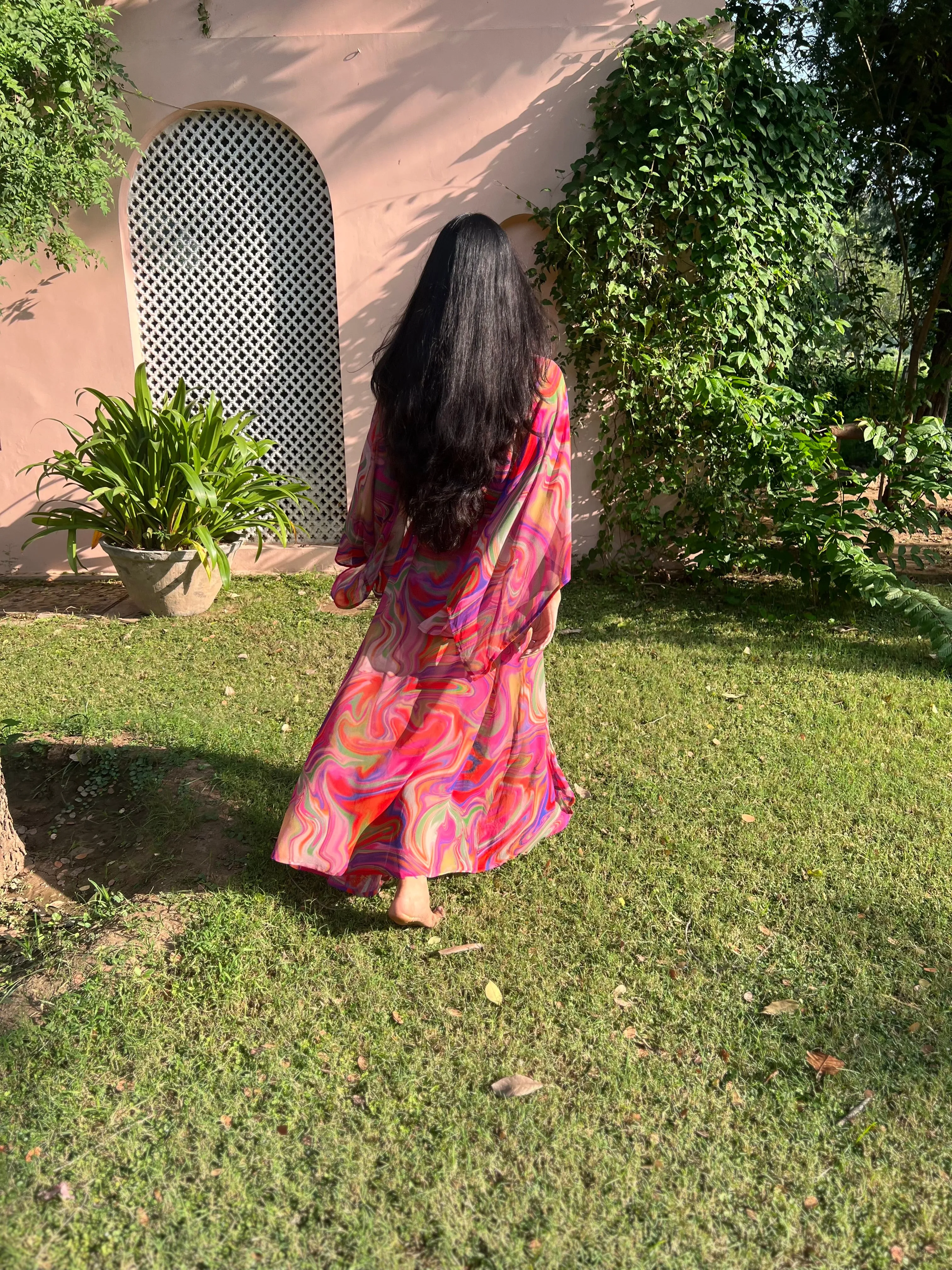 Kaftaan with Butterfly Sleeves - Candy Wave