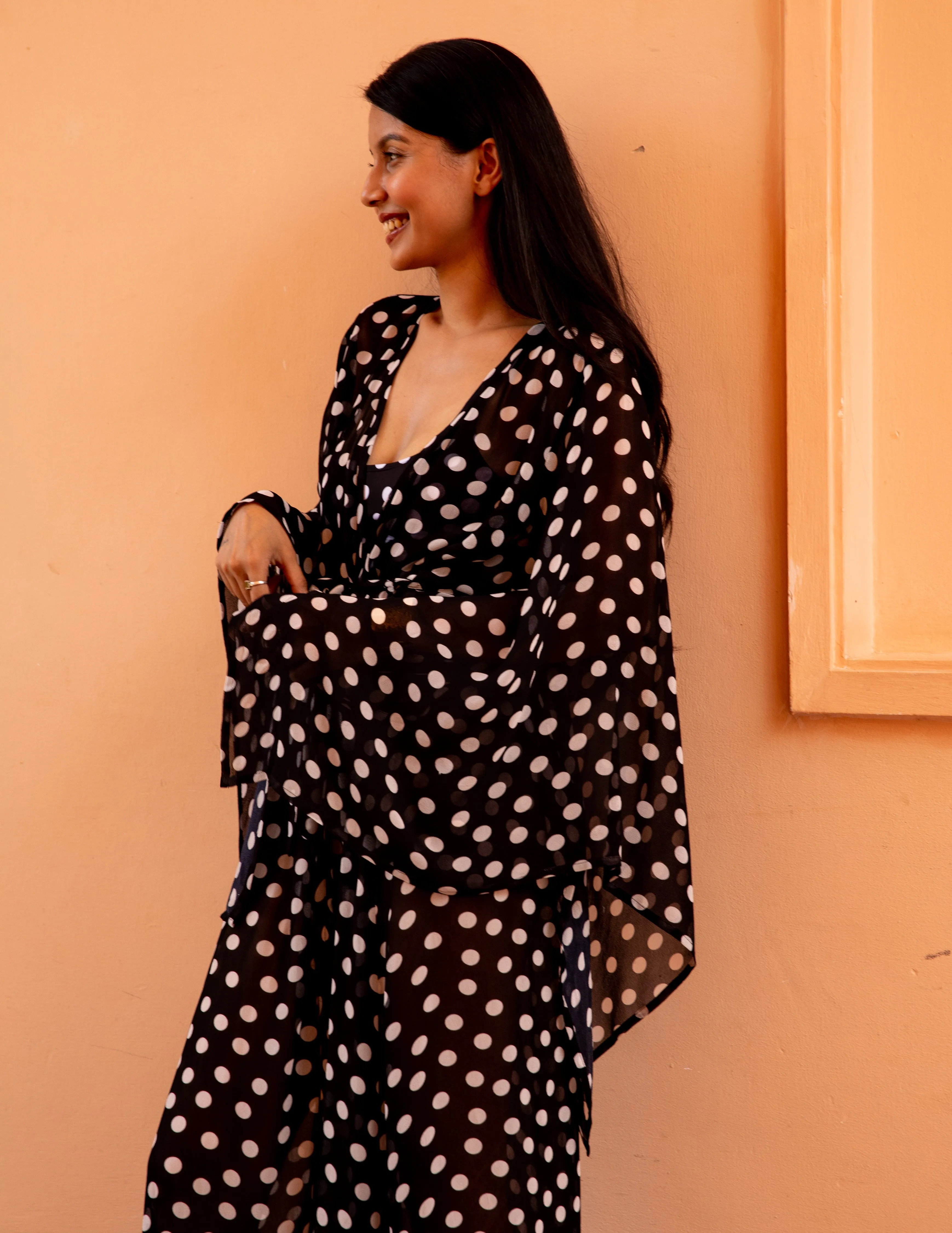 Kaftaan with Butterfly Sleeves - Noir Dot
