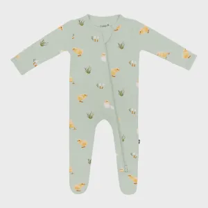 Kyte Baby - Zippered Footie - Aloe Chick