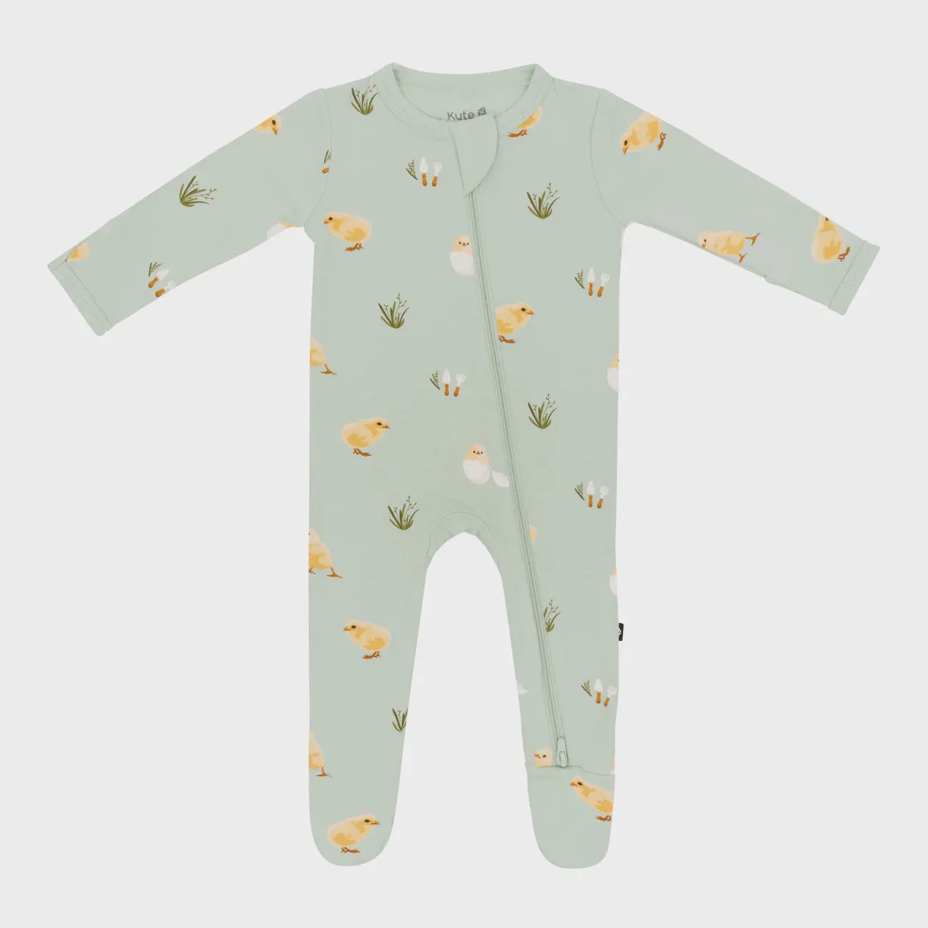 Kyte Baby - Zippered Footie - Aloe Chick
