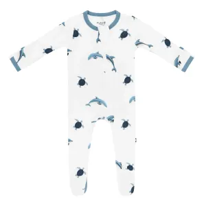 Kyte Baby Zippered Footie in Dolphin