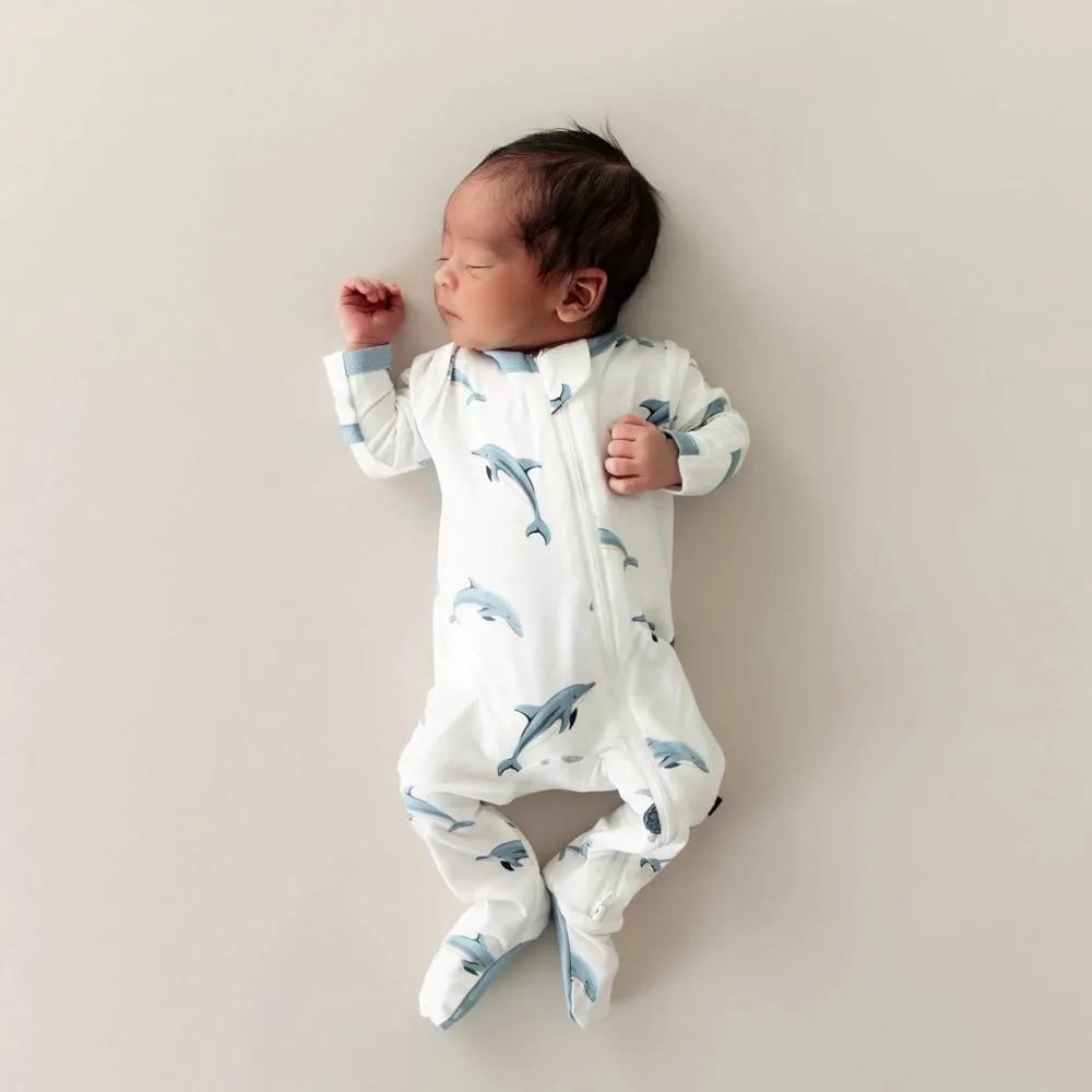 Kyte Baby Zippered Footie in Dolphin