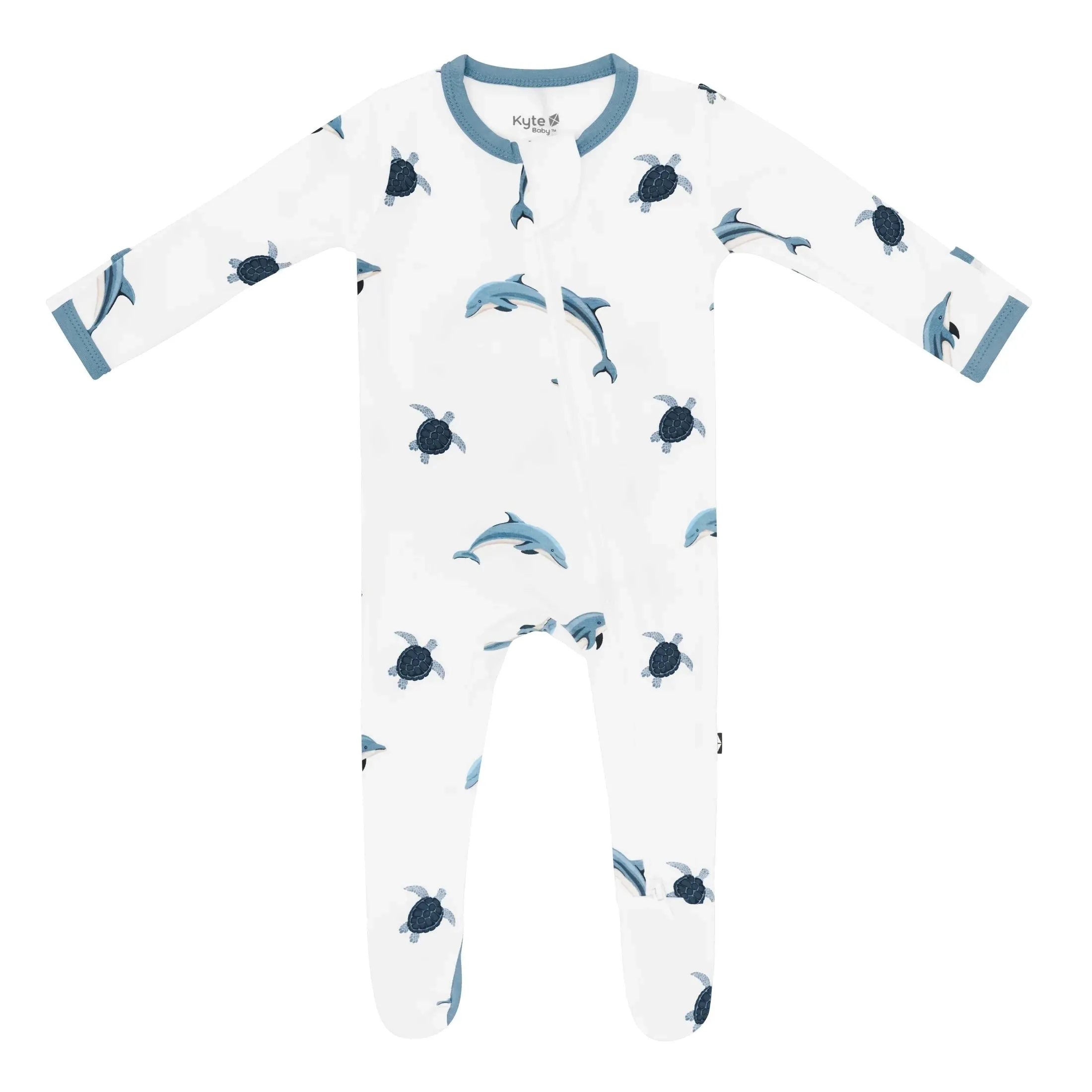 Kyte Baby Zippered Footie in Dolphin