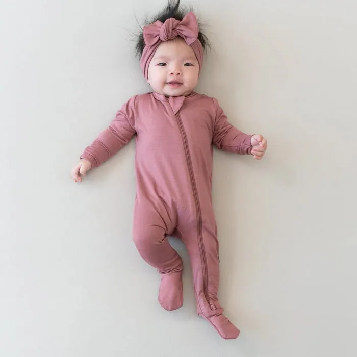 Kyte Baby Zippered Footie in Dusty Rose