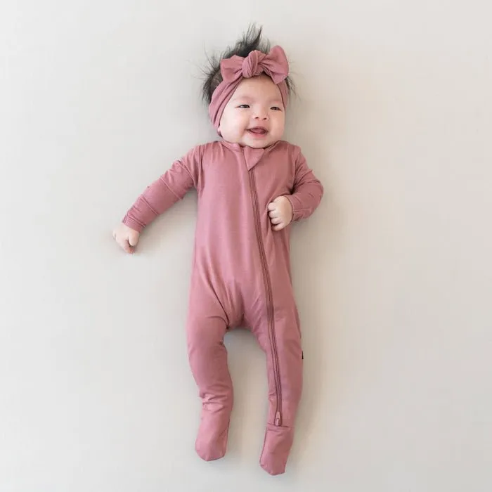 Kyte Baby Zippered Footie in Dusty Rose