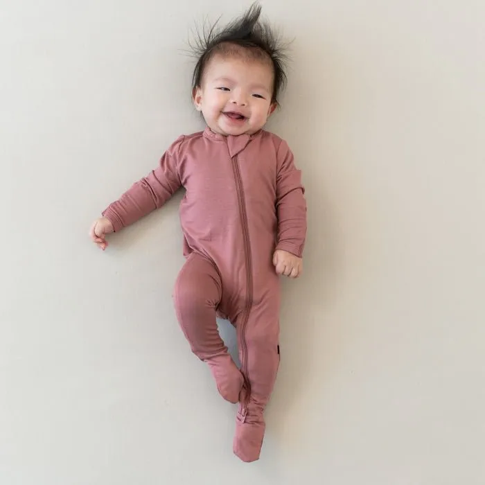 Kyte Baby Zippered Footie in Dusty Rose