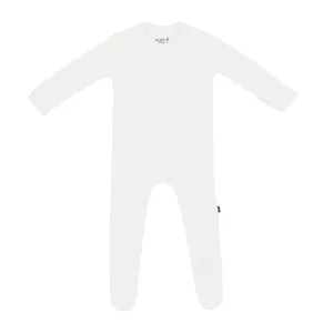 Kyte Ribbed Zippered Footie in Cloud