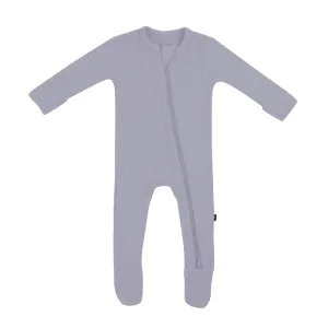 Kyte Ribbed Zippered Footie in Haze