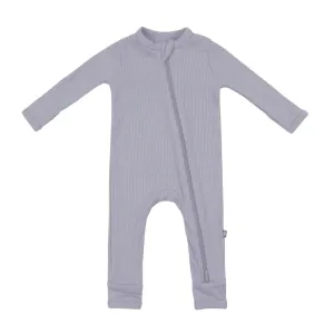 Kyte Ribbed Zippered Romper in Haze