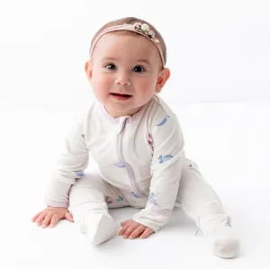 Lavender Fish Zippered Footie