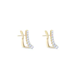 Leo Pizzo 18K Yellow Gold 8 Diamond Graduating Ear Climbers 