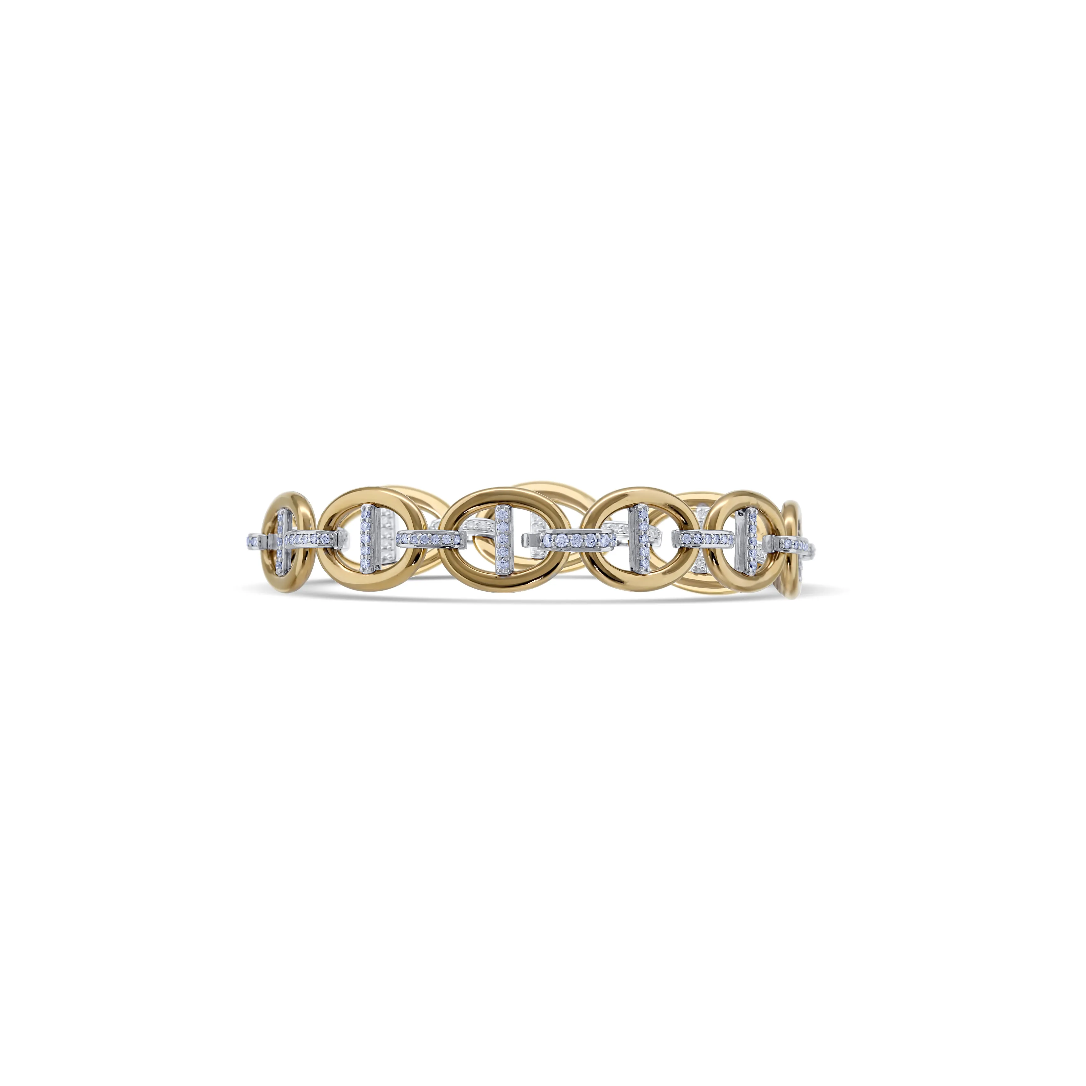 Leo Pizzo 18k Yellow Gold Diamond Interlock Bracelet