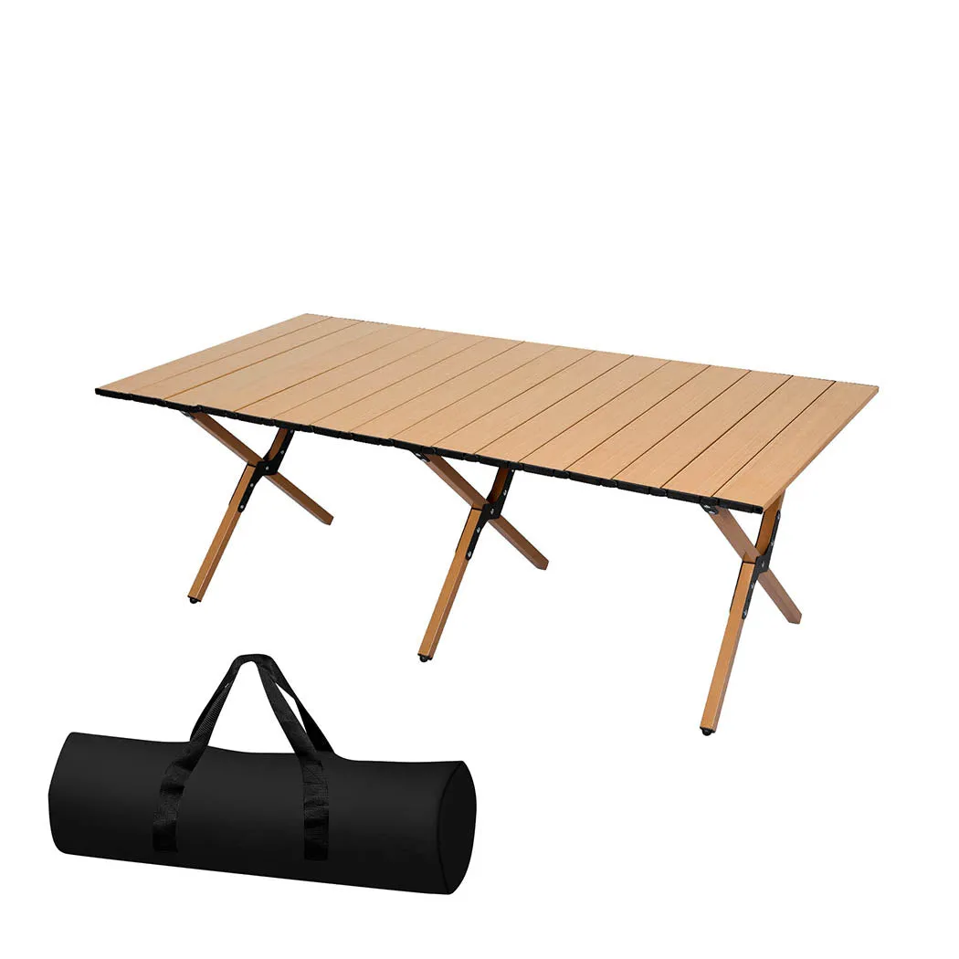 Levede Folding Camping Table Foldable Oak