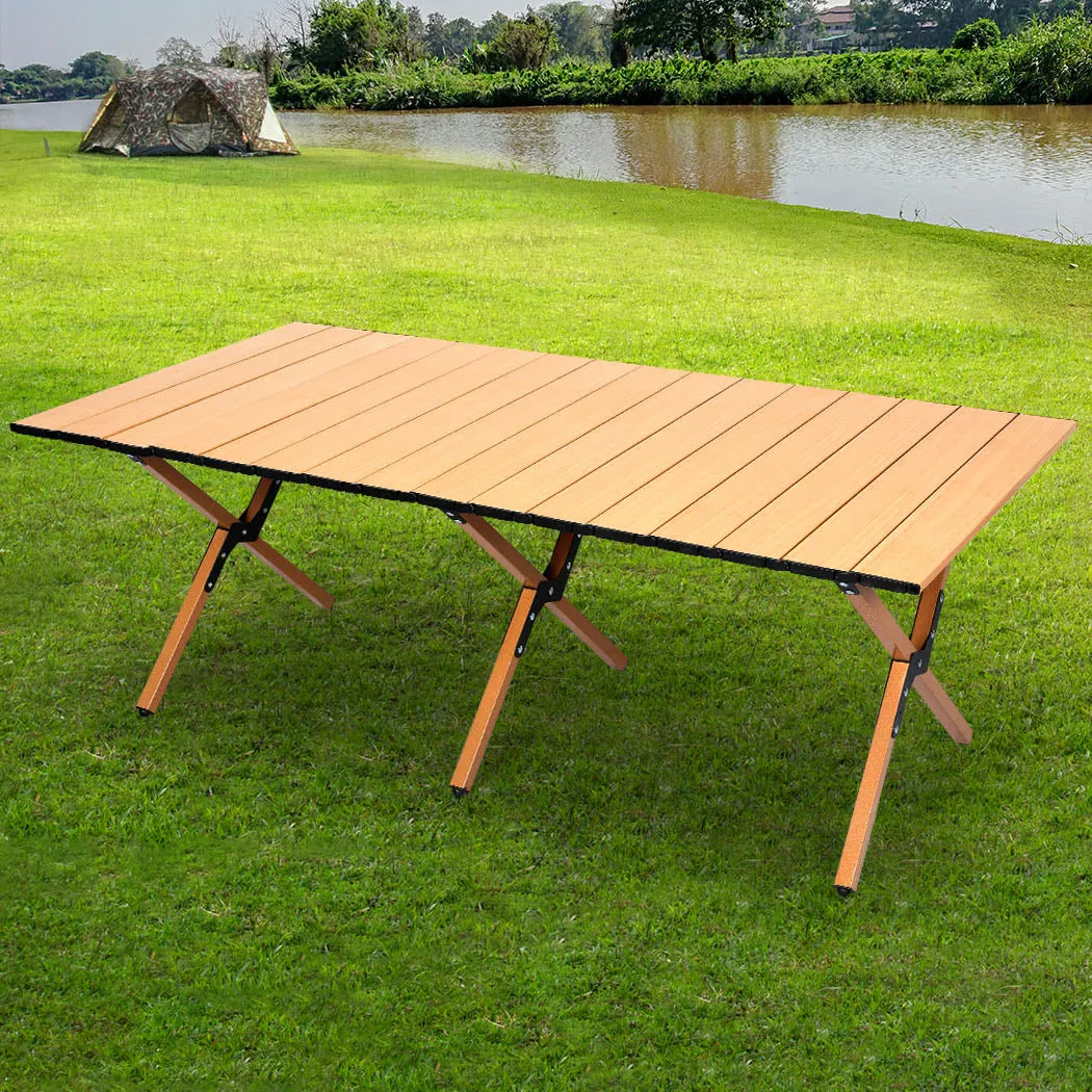 Levede Folding Camping Table Foldable Oak
