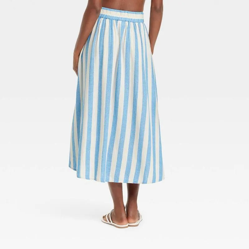 Linen midi picnic skirt